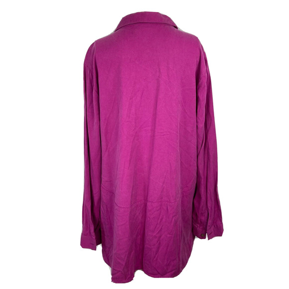 J Jill Shirt‎ Womens Sz M Tunic Purple Collared Long Sleeve Pullover Top Buttons - Picture 4 of 8